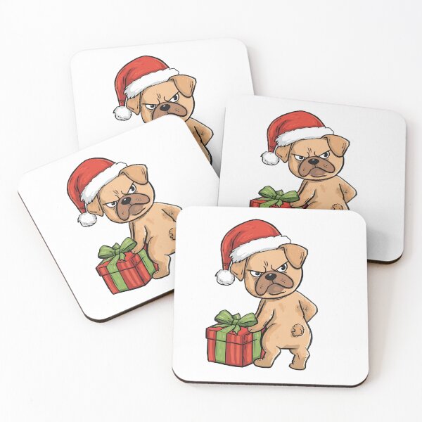 Item preview, Grumpy Christmas Pug Bah Humbug -  Holiday Vector designed and sold by The Grumpy Pet Club.