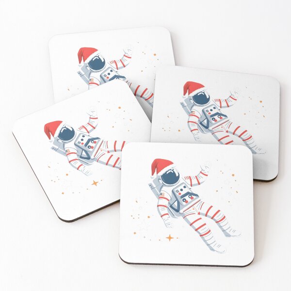 Item preview, Floating Astronaut in Santa Hat – Space Christmas Illustration designed and sold by Kavya Art.