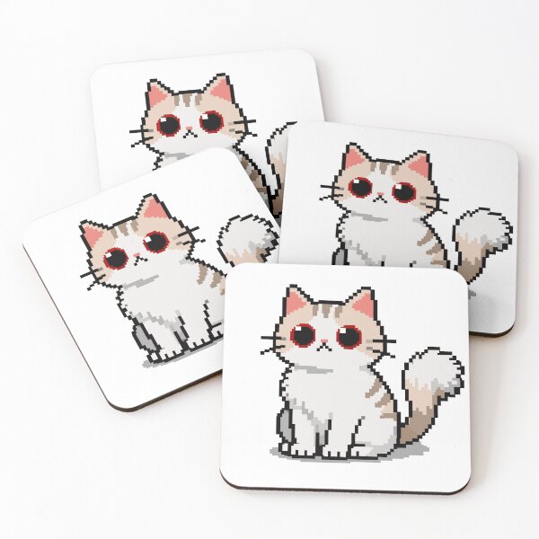 Item preview, Tabby Red Eyes Pixel Cat designed and sold by romyca creation_22.