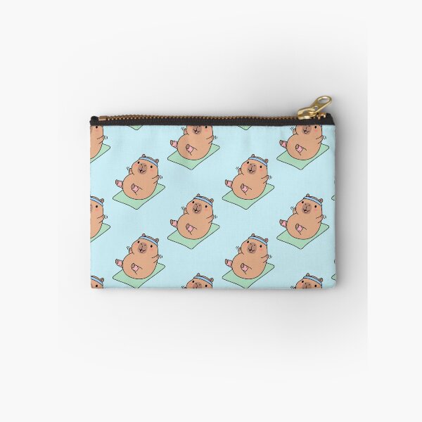Item preview, Cute Capybara Doing Yoga - Funny 80s Aerobics Workout Kawaii Art designed and sold by Imaginationbeyond.
