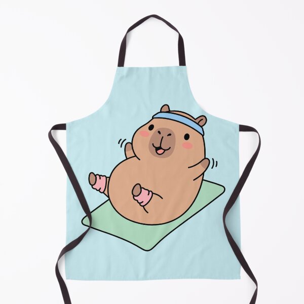 Item preview, Cute Capybara Doing Yoga - Funny 80s Aerobics Workout Kawaii Art designed and sold by Imaginationbeyond.