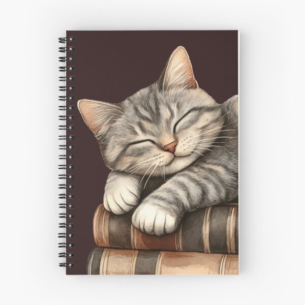 Item preview, Gato soñoliento sobre una pila de libros viejos designed and sold by SirLeeTees.