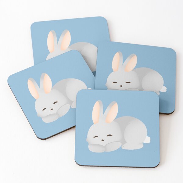 Item preview, Cute Sleeping Grey Rabbit Kawaii Illustration designed and sold by Porpor Artwork.