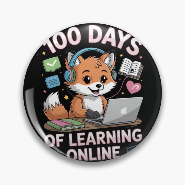 Item preview,  100 Days of Learning Online - Happy Fox Student with Headphones designed and sold by DarylWelsh2024.