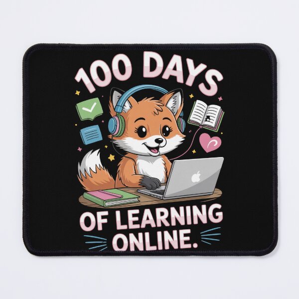 Item preview, 100 Days of Learning Online - Happy Fox Student with Headphones designed and sold by DarylWelsh2024.