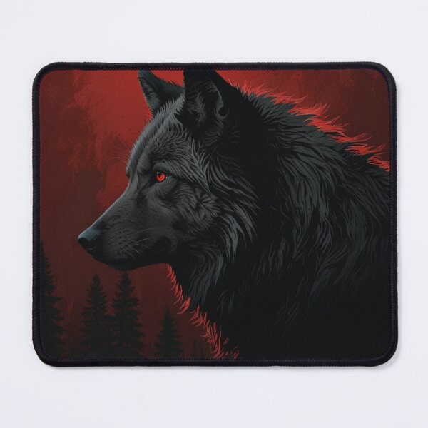 Item preview, Crimson Gaze – Black Wolf Under a Blood Red Sky designed and sold by laser1064.