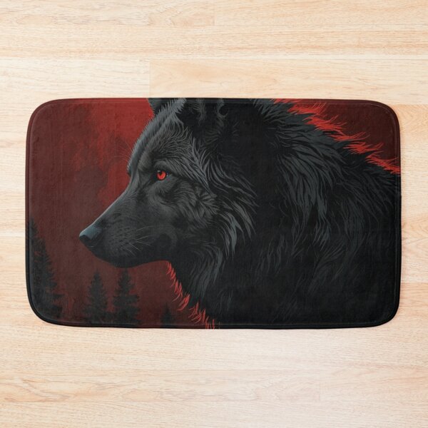 Item preview, Crimson Gaze – Black Wolf Under a Blood Red Sky designed and sold by laser1064.