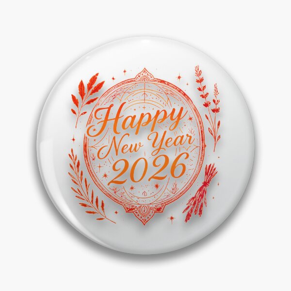 Item preview, Hand-Drawn Botanical "Happy New Year 2026" Emblem designed and sold by blacK1982White.