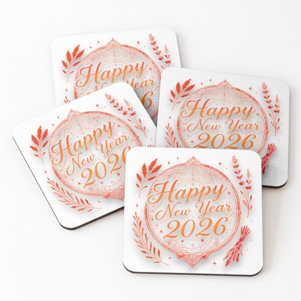 Item preview, Hand-Drawn Botanical "Happy New Year 2026" Emblem designed and sold by blacK1982White.
