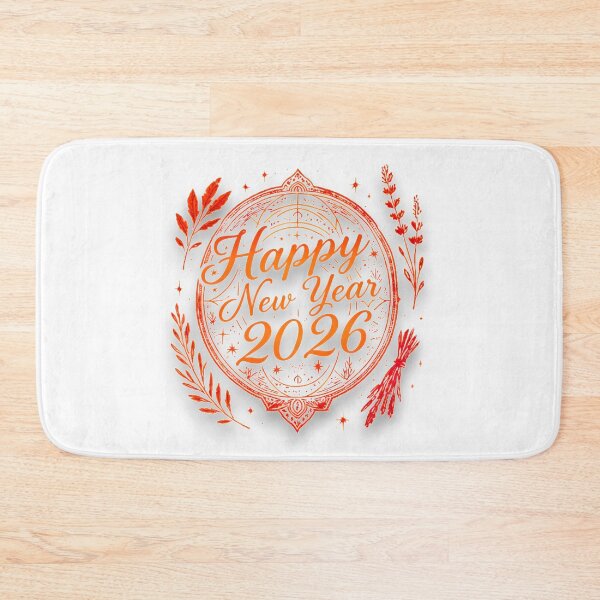 Item preview, Hand-Drawn Botanical "Happy New Year 2026" Emblem designed and sold by blacK1982White.