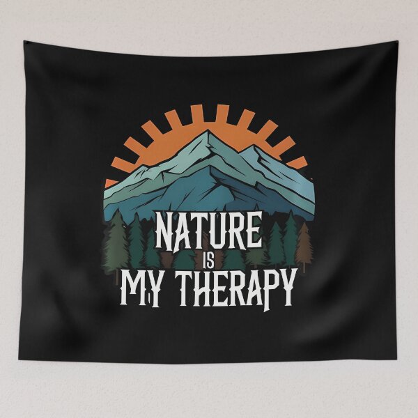 Item preview, Nature Is My Therapy Mountain Badge designed and sold by irwabeebx.