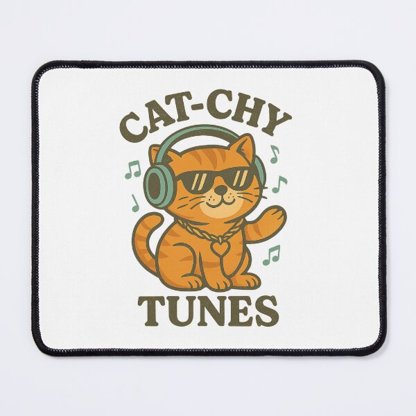 Item preview, Cat-chy Tunes Cool Music Cat Design designed and sold by LaughLab Apparel.