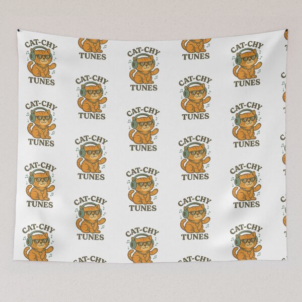 Item preview, Cat-chy Tunes Cool Music Cat Design designed and sold by LaughLab Apparel.