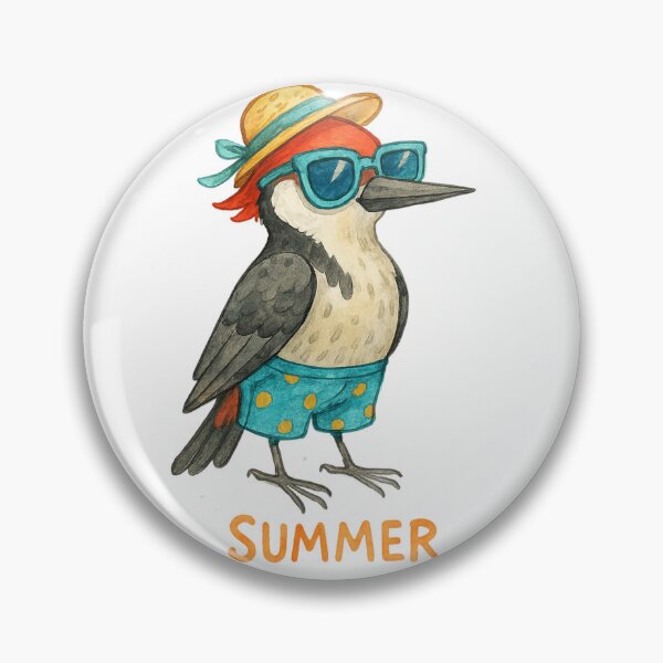Item preview, Cute Watercolor Summer Woodpecker in Sunglasses designed and sold by BigBlueArt.