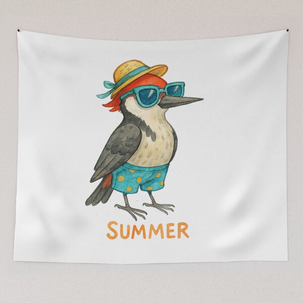 Item preview, Cute Watercolor Summer Woodpecker in Sunglasses designed and sold by BigBlueArt.