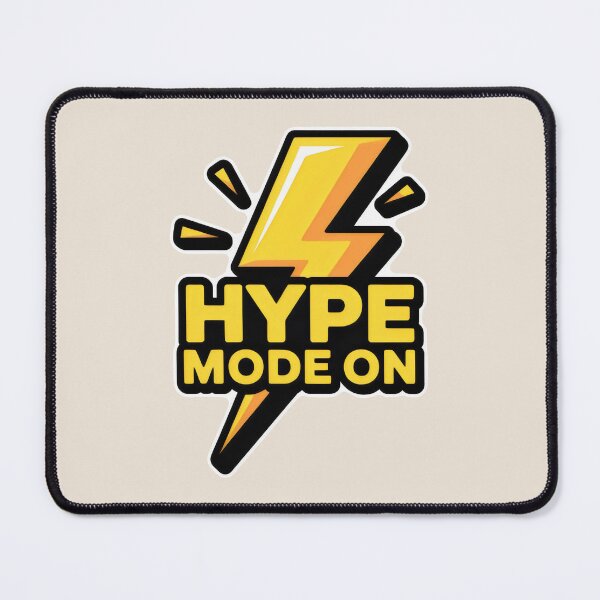 Item preview, Hype Mode On Design with Yellow Lightning Bolt and Bold Motivational Energy designed and sold by SplashTastic.