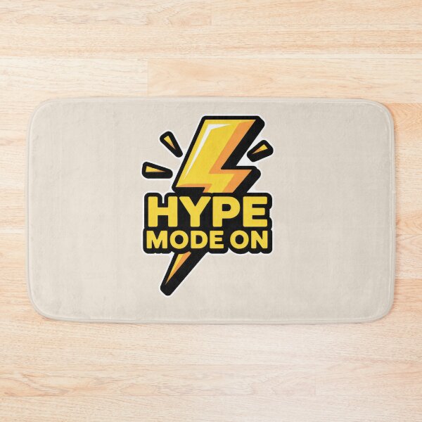 Item preview, Hype Mode On Design with Yellow Lightning Bolt and Bold Motivational Energy designed and sold by SplashTastic.