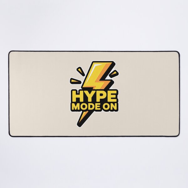 Item preview, Hype Mode On Design with Yellow Lightning Bolt and Bold Motivational Energy designed and sold by SplashTastic.