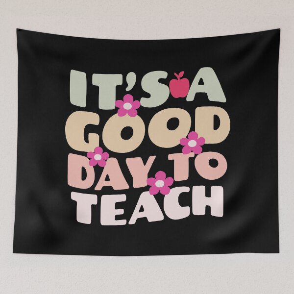 Item preview, Its a good day to teach wavy text designed and sold by Think4Prints.