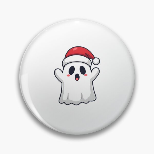 Item preview, Cute Christmas Ghost in Santa Hat – Spooky Kawaii Holiday Art designed and sold by Kavya Art.