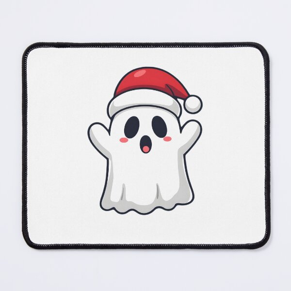 Item preview, Cute Christmas Ghost in Santa Hat – Spooky Kawaii Holiday Art designed and sold by Kavya Art.
