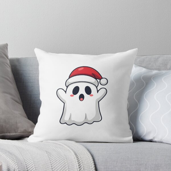 Item preview, Cute Christmas Ghost in Santa Hat – Spooky Kawaii Holiday Art designed and sold by Kavya Art.