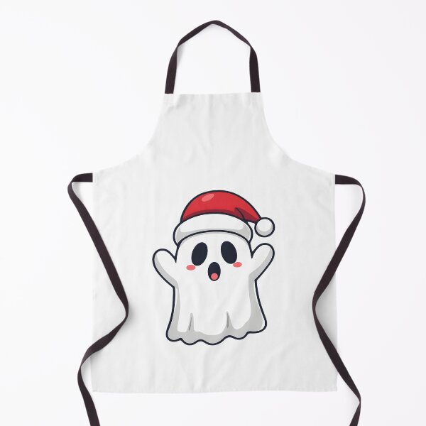Item preview, Cute Christmas Ghost in Santa Hat – Spooky Kawaii Holiday Art designed and sold by Kavya Art.