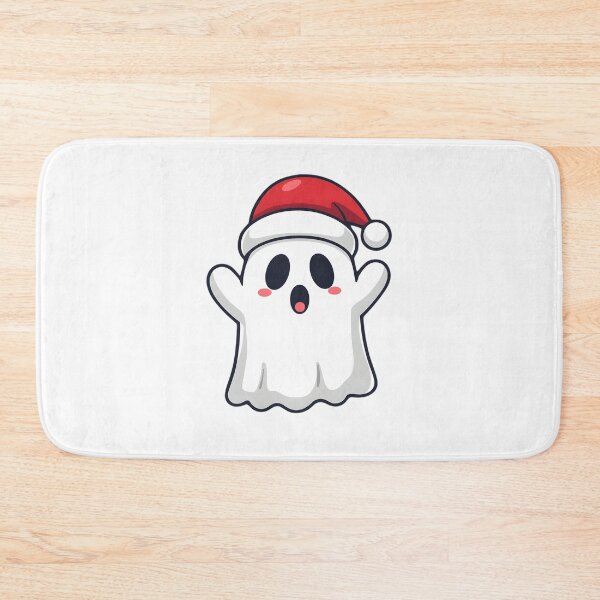 Item preview, Cute Christmas Ghost in Santa Hat – Spooky Kawaii Holiday Art designed and sold by Kavya Art.