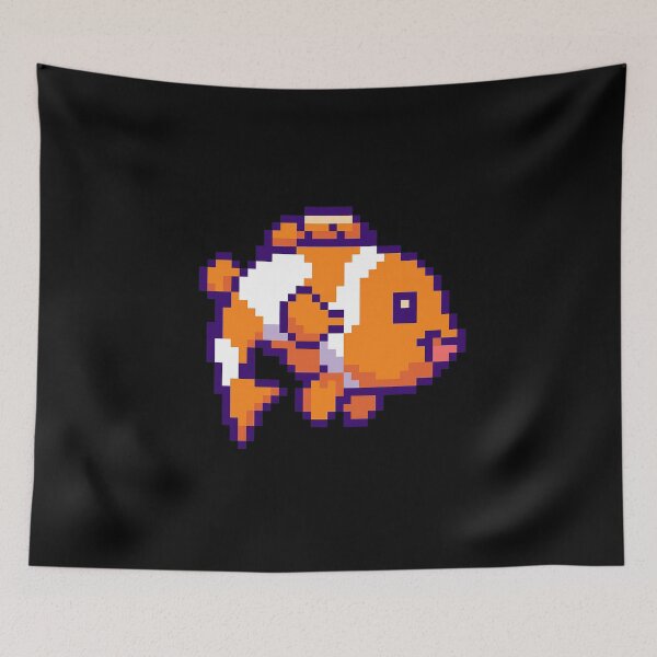Item preview, Pixel clownfish in orange and white designed and sold by PixelMarrero.