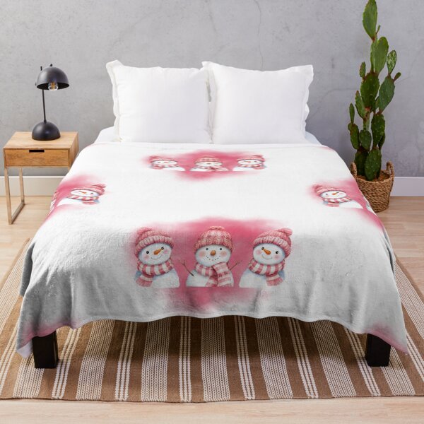 Item preview, Snowmen in Pink Hats and Scarves – Winter Illustration designed and sold by iamKRUK.