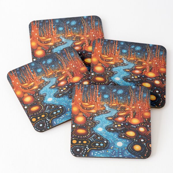 Item preview, Aboriginal Inspired Dot Art - Lava Eruption designed and sold by GrinGalore.