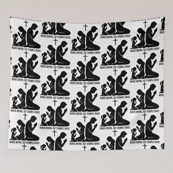 Item preview, Family Praying Together in Peaceful Silhouette designed and sold by AFernandesDSG.