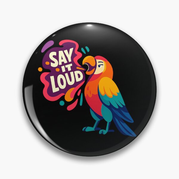 Item preview, Colorful Parrot Shouting “Say It Loud” - Bold Vector Art designed and sold by MKreative Studio.