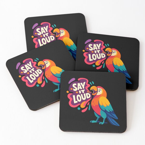 Item preview, Colorful Parrot Shouting “Say It Loud” - Bold Vector Art designed and sold by MKreative Studio.