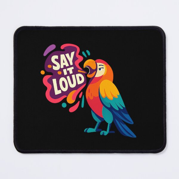 Item preview, Colorful Parrot Shouting “Say It Loud” - Bold Vector Art designed and sold by MKreative Studio.