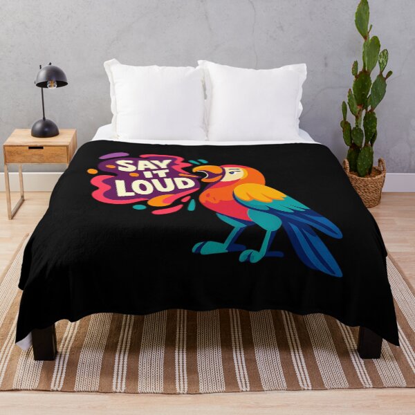 Item preview, Colorful Parrot Shouting “Say It Loud” - Bold Vector Art designed and sold by MKreative Studio.