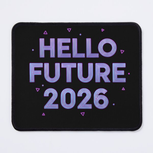 Item preview, Hello Future 2026 Futuristic Neon Outline designed and sold by MofazStyle.
