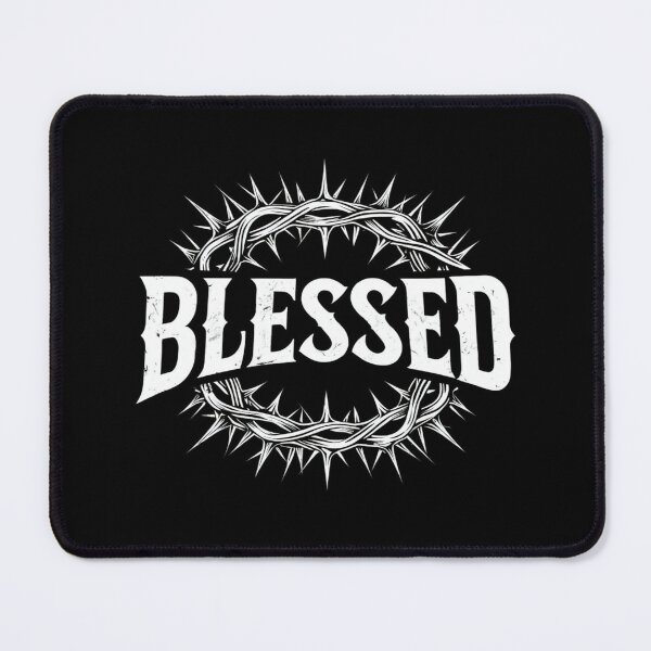 Item preview, BLESSED Christian Crown of Thorns Design – Faith-Inspired Typography for Apparel, Prints & Gifts designed and sold by Bright Nest Studio.