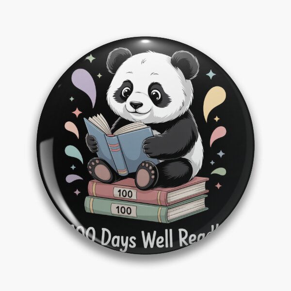 Item preview, 100 Days of School - Cute Panda Reading on Book Stack designed and sold by DarylWelsh2024.