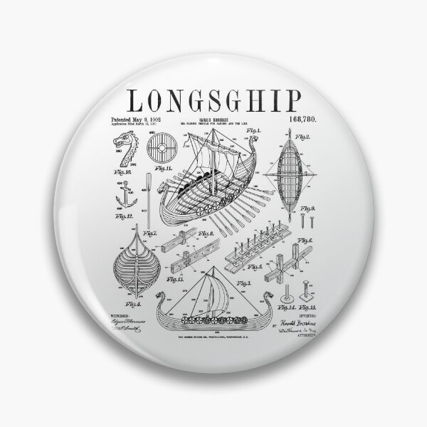 Artikelvorschau, Wikinger-Langschiff – Lustiges Vintage-Patent – Nordische Mythologie entworfen und verkauft von GrandeDuc.