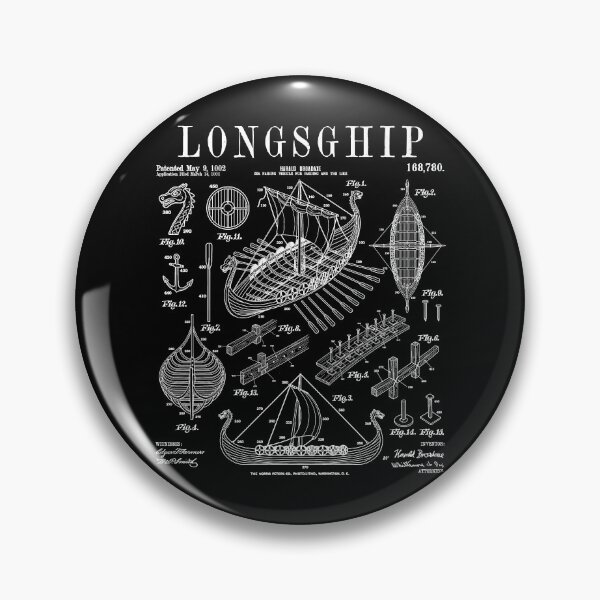 Artikelvorschau, Wikinger-Langschiff – Lustiges Vintage-Patent – Nordische Mythologie entworfen und verkauft von GrandeDuc.