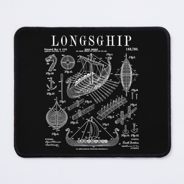 Item preview, Viking Longship Funny Vintage Patent Norse Mythology designed and sold by GrandeDuc.