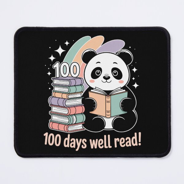 Item preview, 100 Days Well Read - Cute Panda Reading Books designed and sold by DarylWelsh2024.