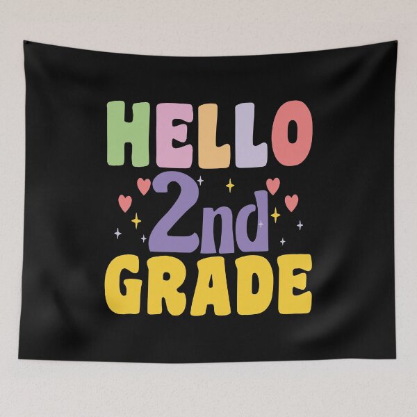 Item preview, Hello Second grade colorful text designed and sold by Think4Prints.