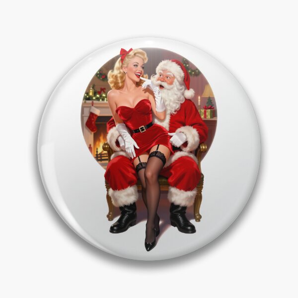 Item preview, Santa’s Favorite Helper – Vintage Naughty Christmas Pin-Up designed and sold by Lightning-Lace.