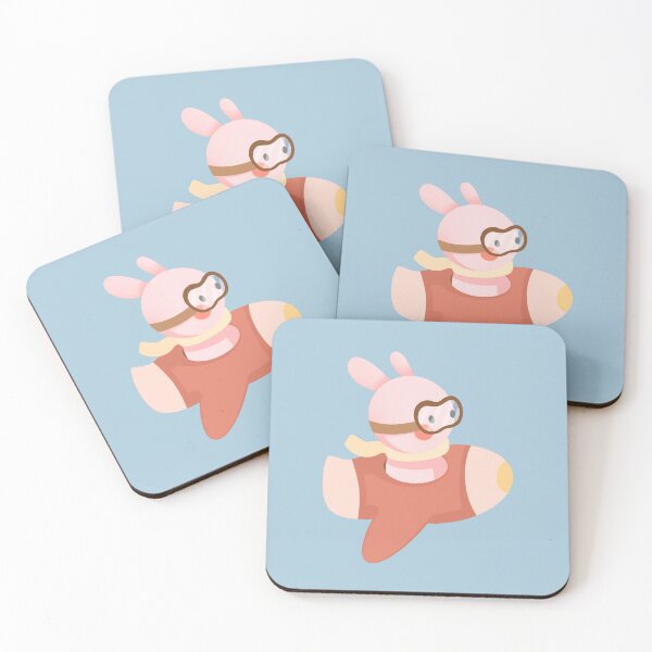 Item preview, Kawaii Pink Bunny Pilot in Retro Airplane designed and sold by Porpor Artwork.