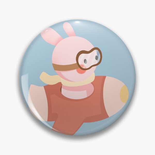 Item preview, Kawaii Pink Bunny Pilot in Retro Airplane designed and sold by Porpor Artwork.