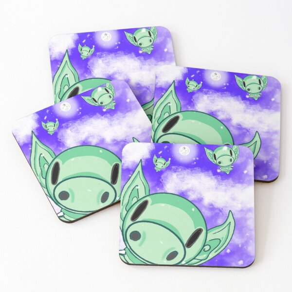 Item preview,  Cute Green Aliens Flying Space – Kawaii Goblin Astronauts Moon Night designed and sold by titrollart.