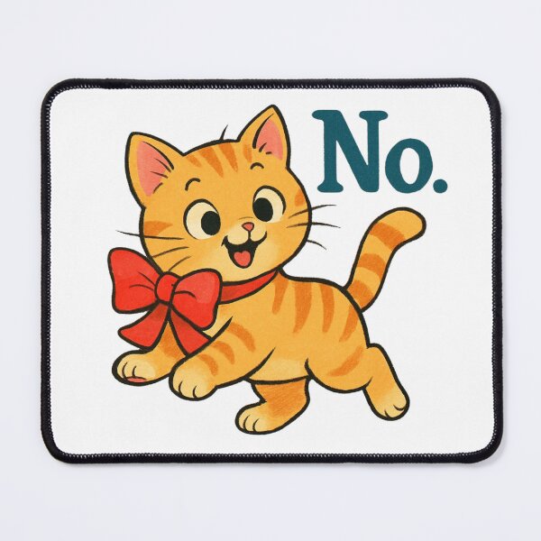 Item preview, Cat with a Bow – “No.” designed and sold by MyVision12.