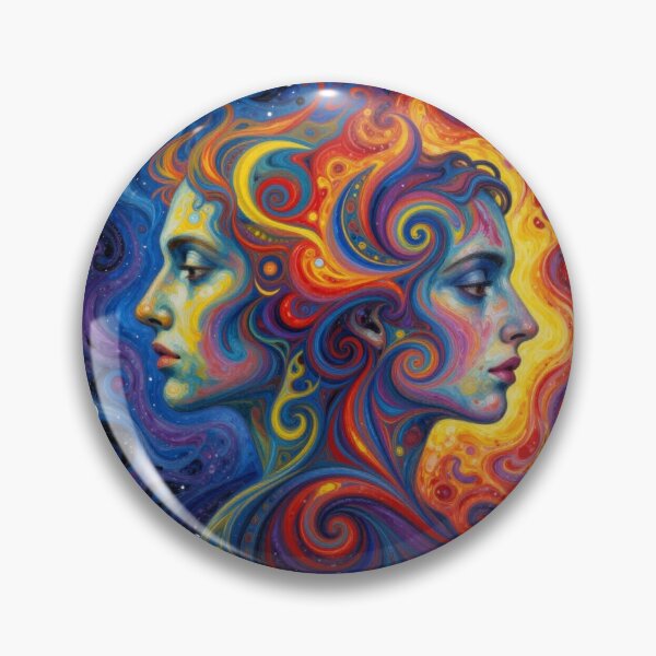Item preview, Colorful Minds in Motion – Abstract Dual Profile with Swirls, Emotion & Psychedelic Flow designed and sold by FotoworldEdel.